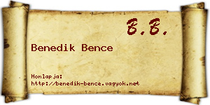 Benedik Bence névjegykártya