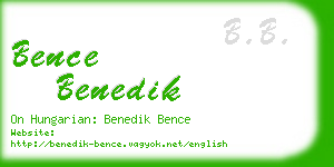 bence benedik business card